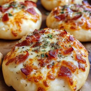 Bombas de pizza con bacon.