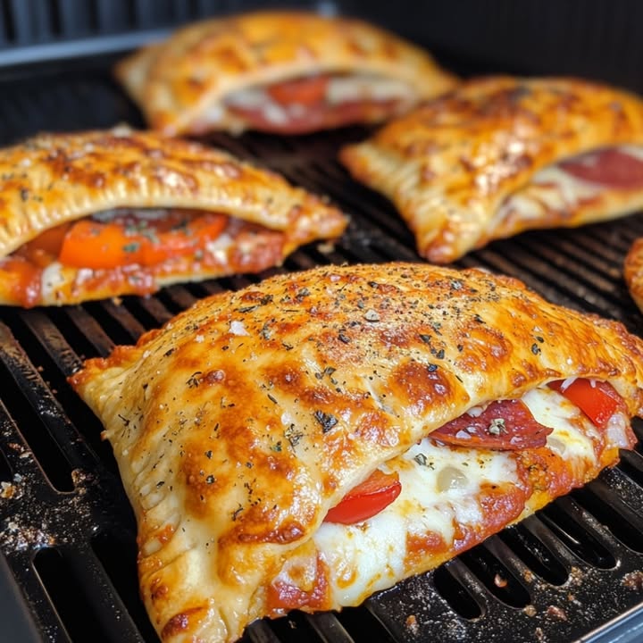 Calzones Air Fryer: Mozzarella, Jambón, Salsa.