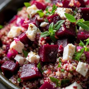 Cordero quinoa remolacha.