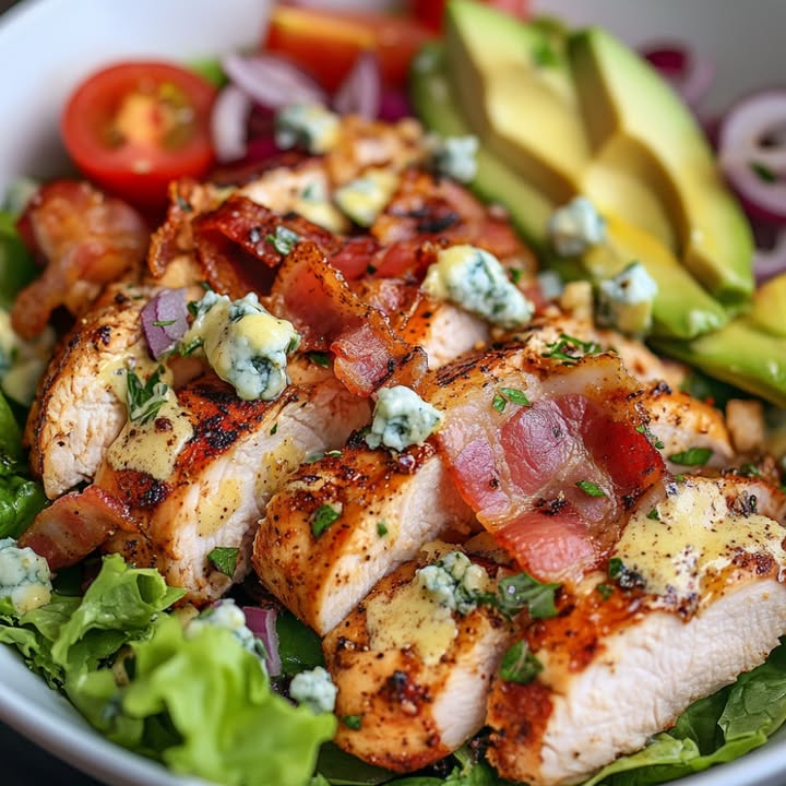 Ensalada Cobb con pollo crujiente