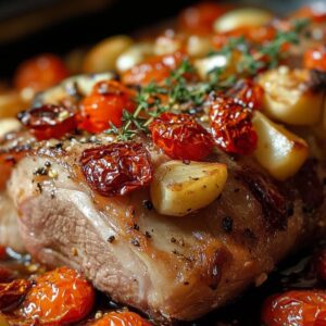 Gigot, verduras, tomates