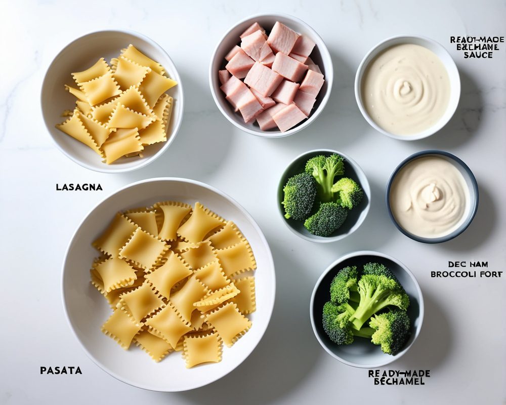 ingrediente-de-la-receta-lasagne-con-jamon-y-brocoli-listas-para-congelar