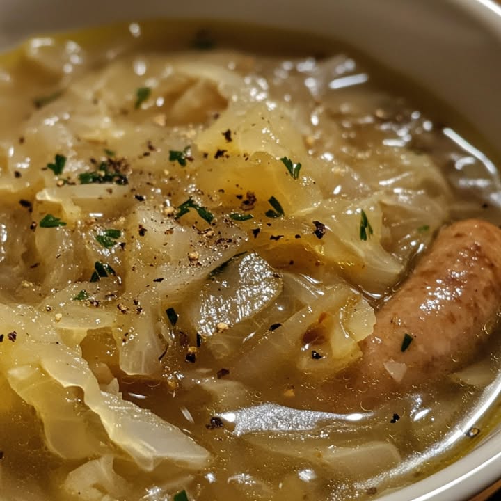 Descubre cómo preparar una deliciosa placa de salchichas y col con sopa de cebolla. Receta fácil y rápida con ingredientes básicos. ¡Pruébalo hoy!