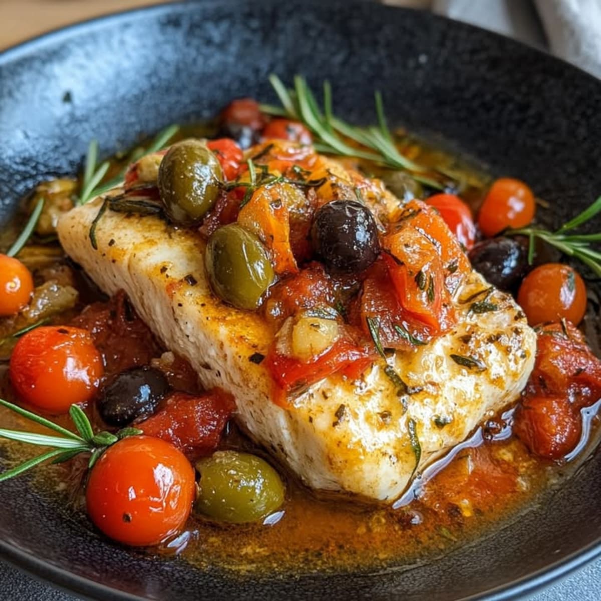 Bacalao provenzal con tomates.