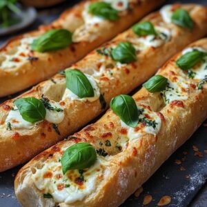 Baguettes Rellenas Sabrosas Mozzarella