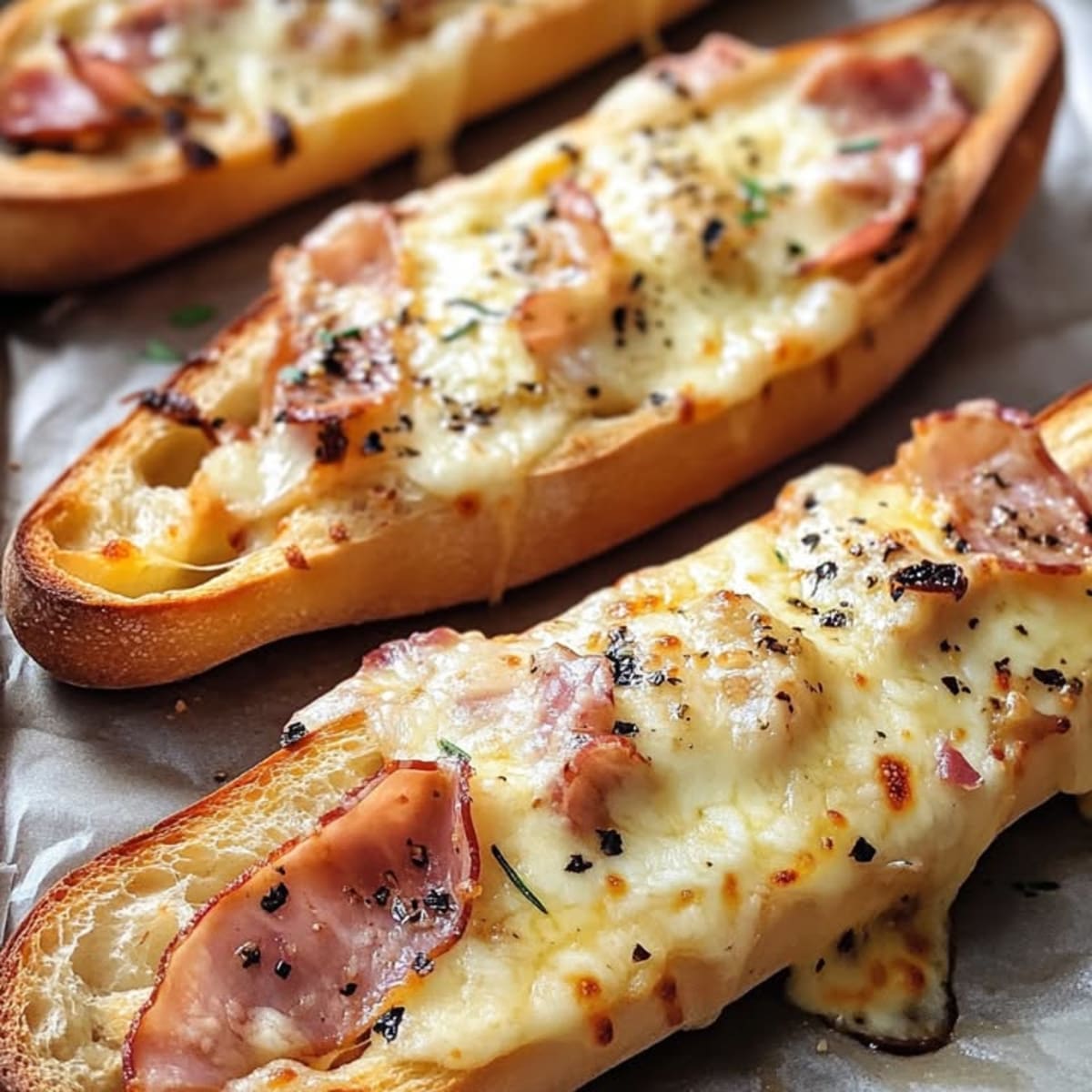 Baguettes de jamón rellenas