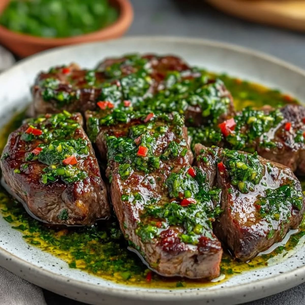 Bistec Res Chimichurri Sabroso