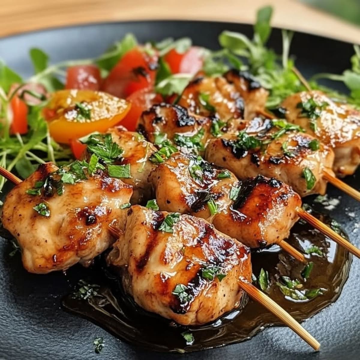 Brochetas de pollo agridulces