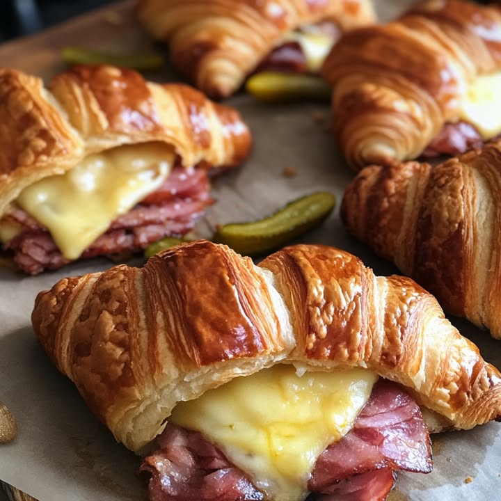 Croissants ahumados con queso