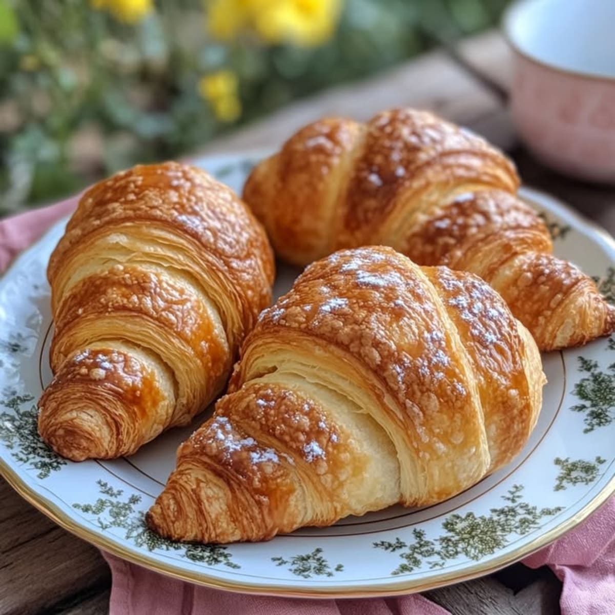 Croissants caseros exquisitos.