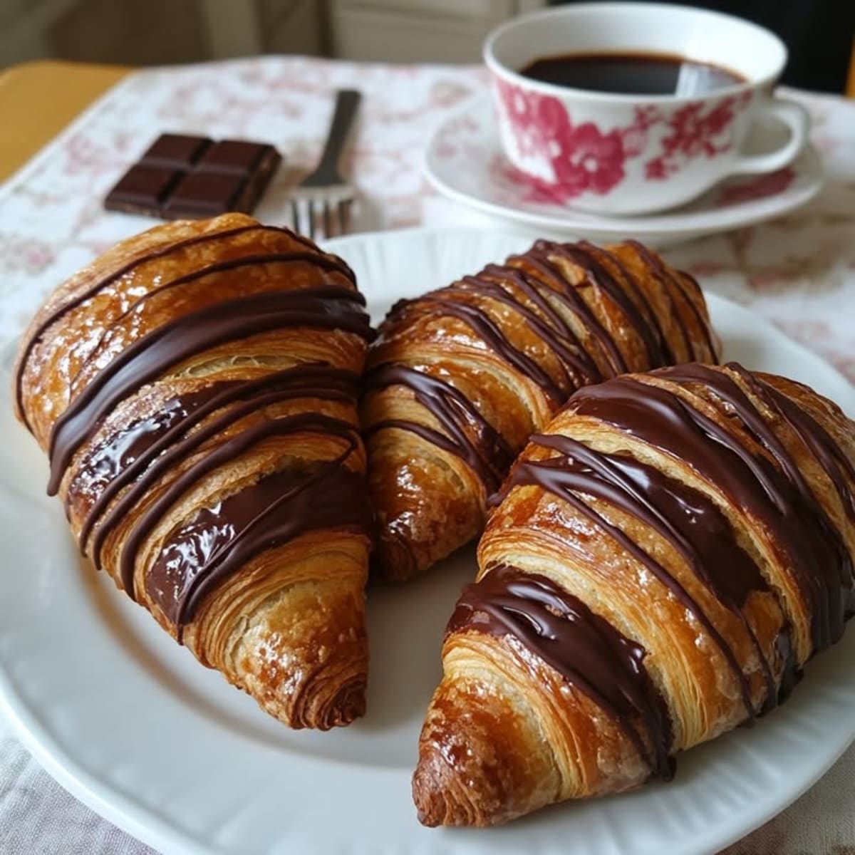 Croissants de Chocolate Deliciosos.