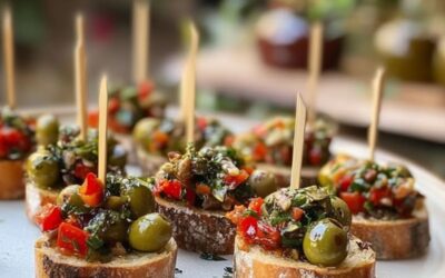 ¡Sorprende a tus invitados con estos irresistibles Bocados de Aceitunas y Anchoas que desatarán una fiesta de sabores en tu paladar!