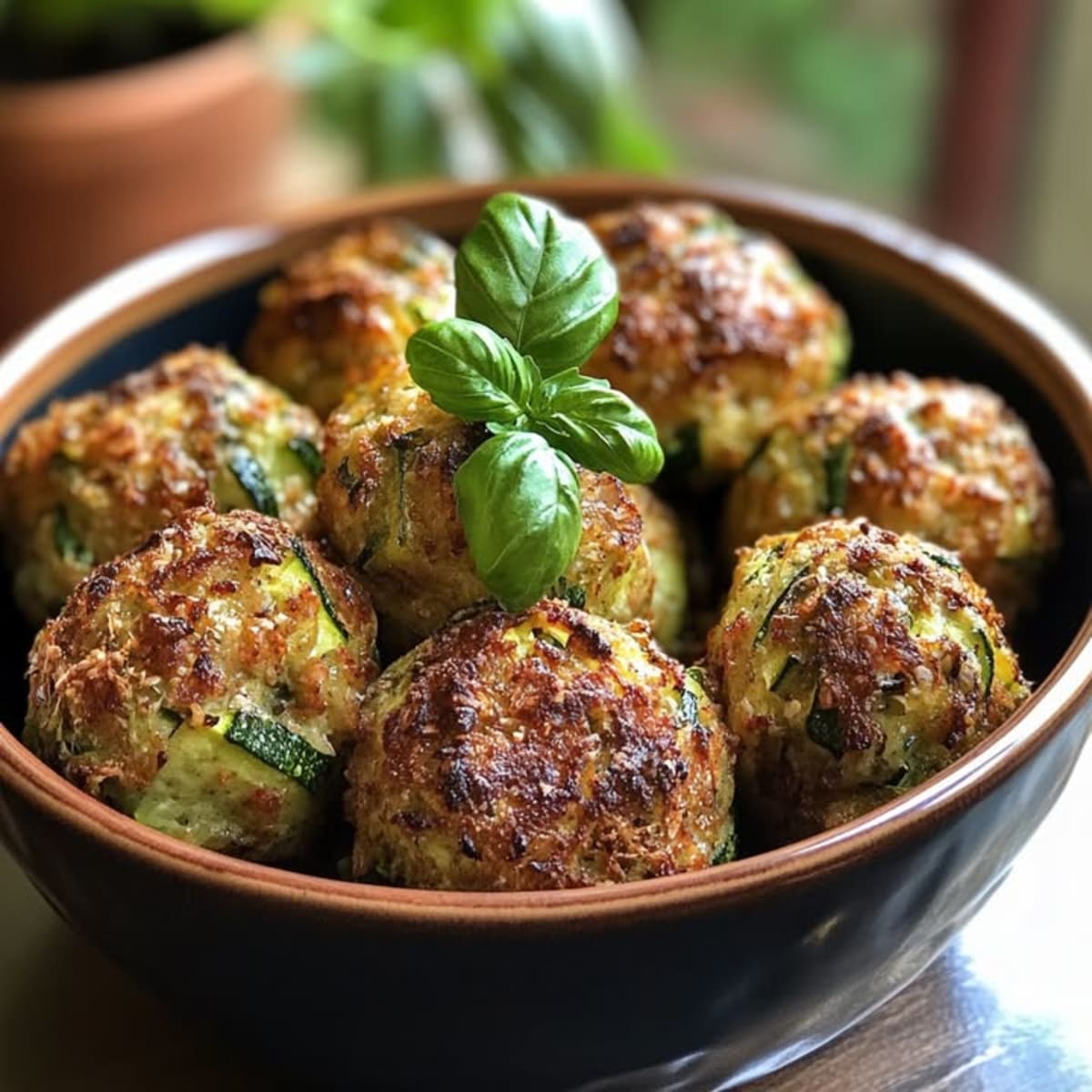 Deliciosas bolitas calabacín horneadas