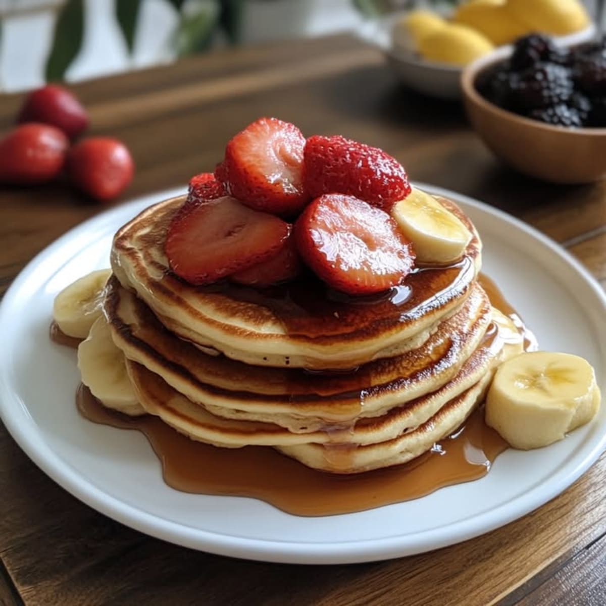 Deliciosos panqueques caseros esponjosos.