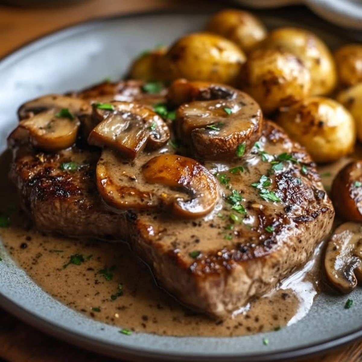 Filete Sabroso con Champiñones