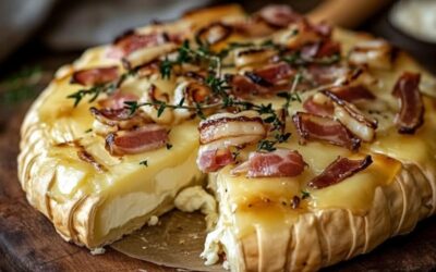 ¡Delicioso pastel de hojaldre con camembert y bacon para conquistar paladares exigentes!