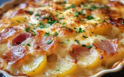 Delicioso Gratin de coliflor con papas, queso y jamón: una explosión de sabor en cada bocado