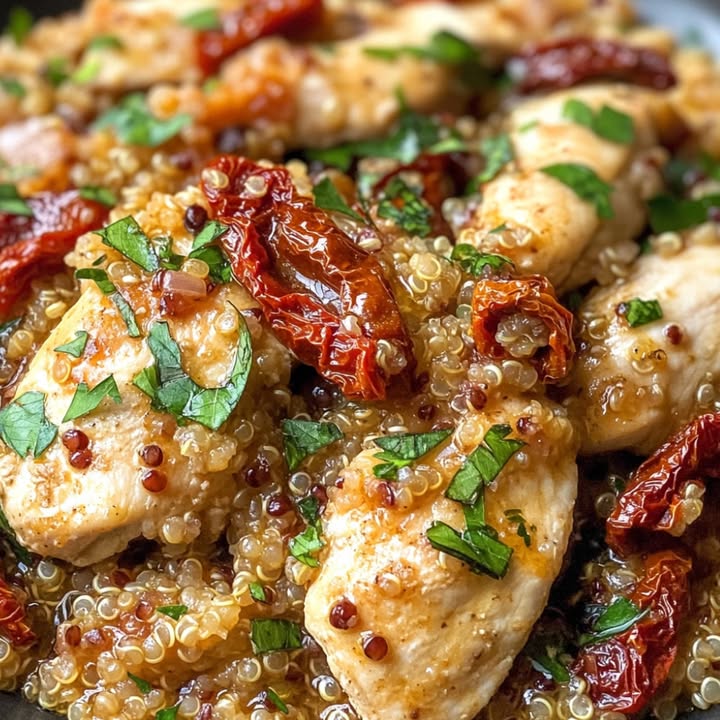 One Pot de Pollo y Quinoa con Tomates Secos