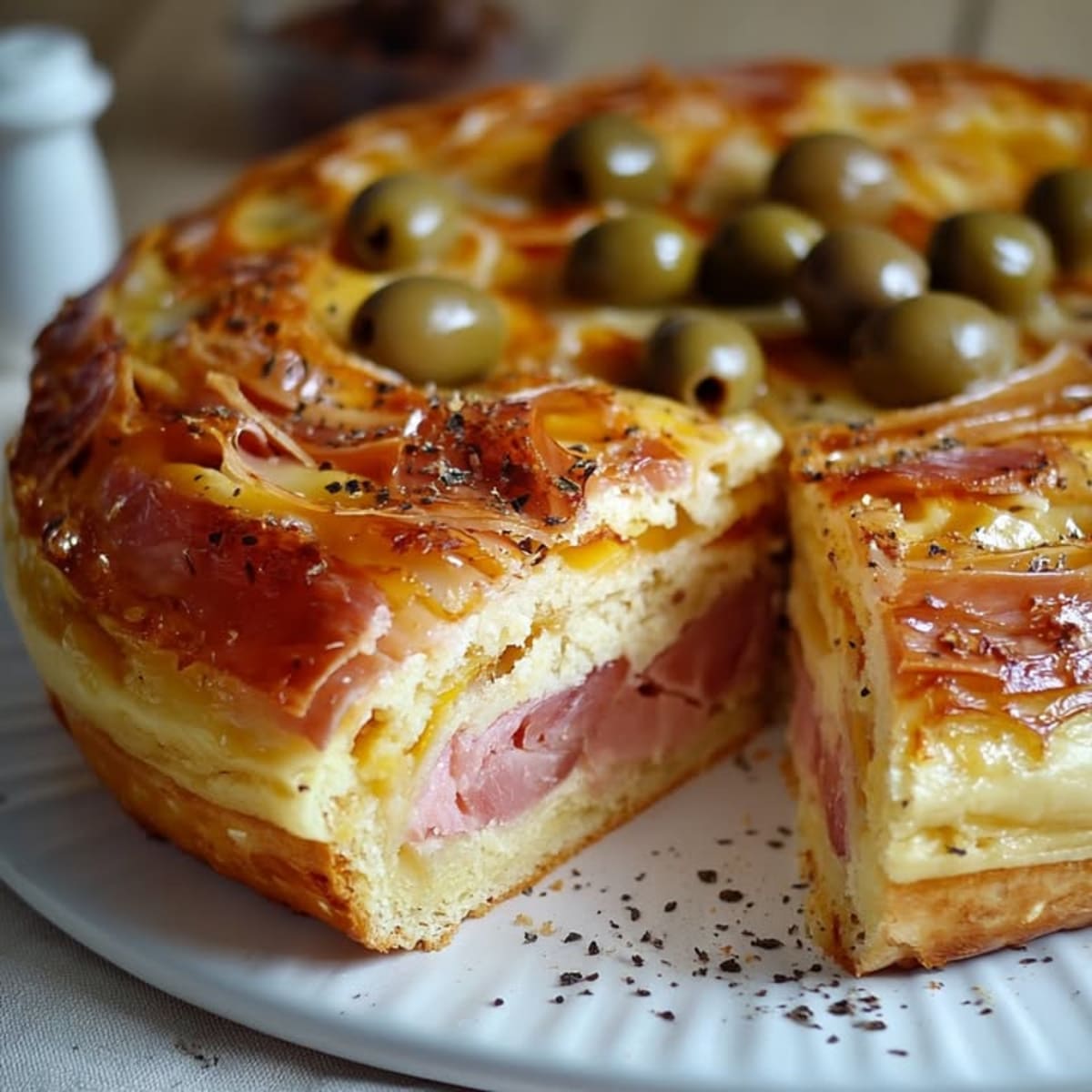 Pastel Jamón y Aceitunas