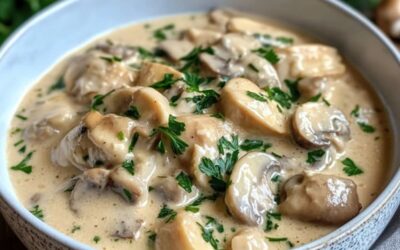 Delicioso guiso de Blanqueta de Pollo con Champiñones: una receta irresistible cargada de sabor