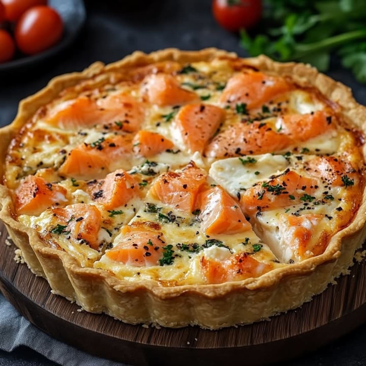 Quiche gourmet de salmón