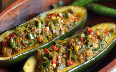 Sorprende con estos irresistibles calabacines rellenos de tiras de poblano en una receta veraniega