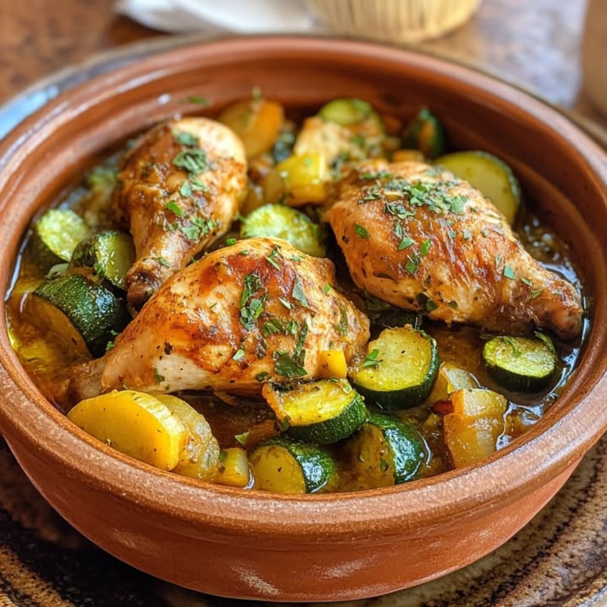 Tajine de pollo exótico.