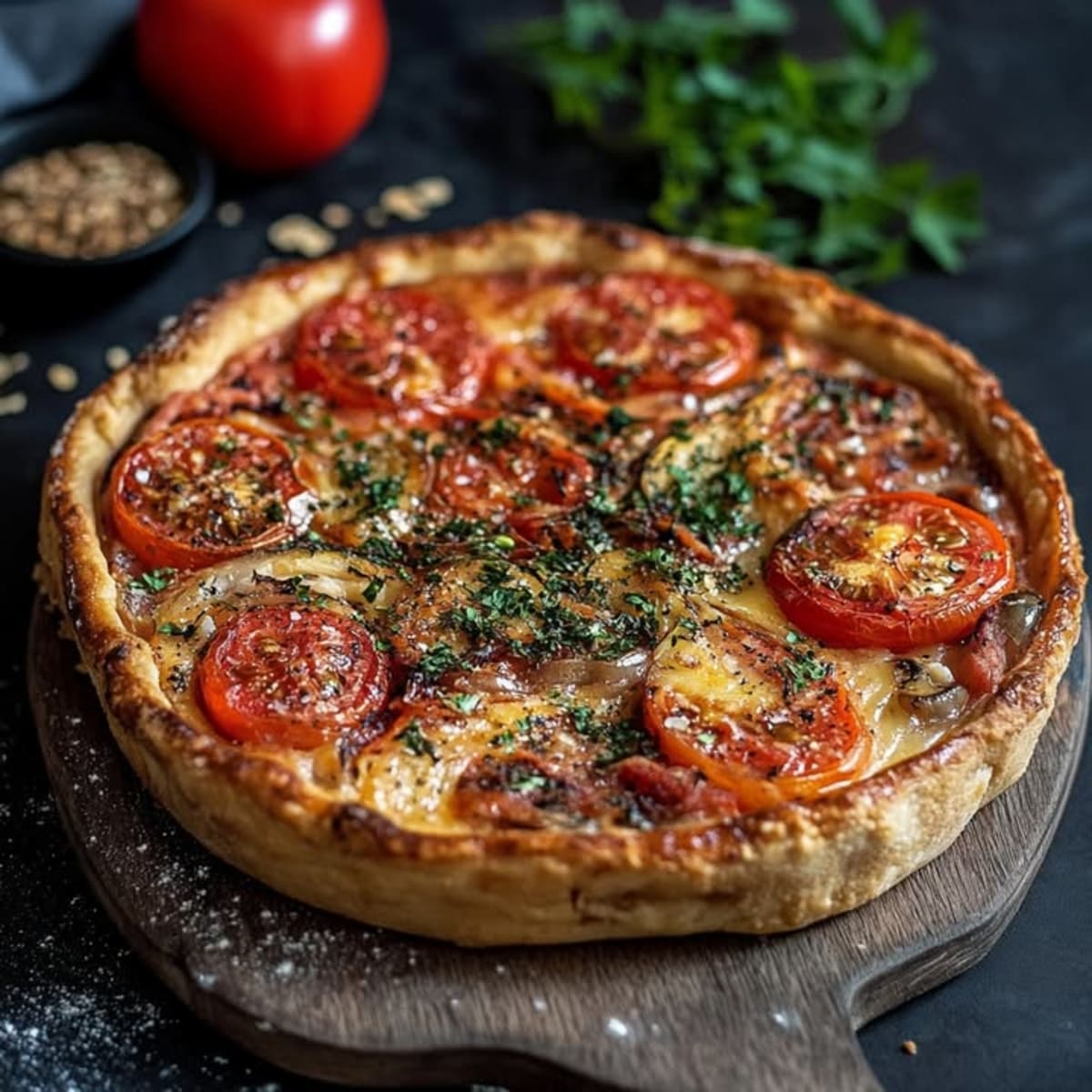 Tarta Atún Tomate Mostaza