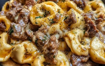 Delicioso Tortellini Cheesesteak en Salsa