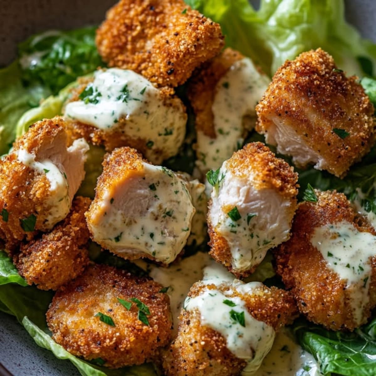 Croqueta Gigante Pollo con Ensalada César