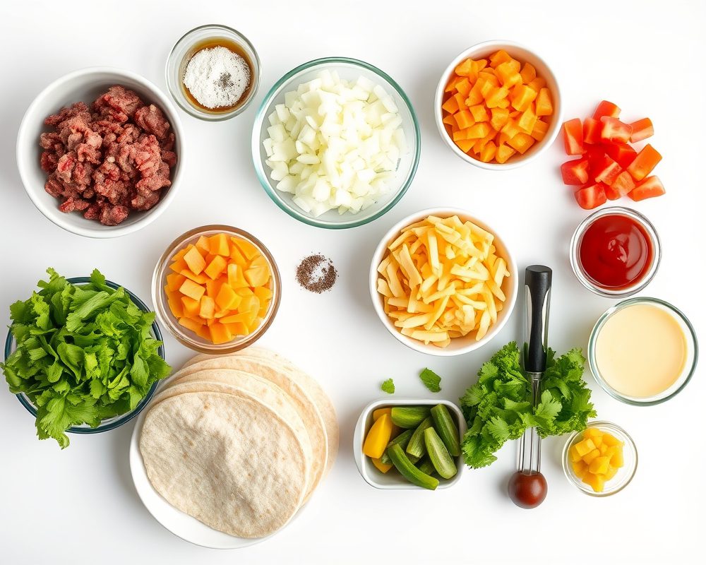 ingrediente-de-la-receta-wraps-hamburguesa-parrilla-deliciosos