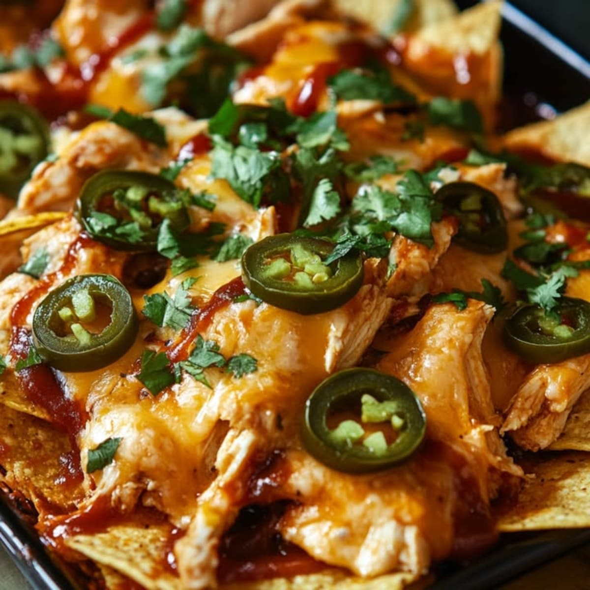 Nachos BBQ con pollo