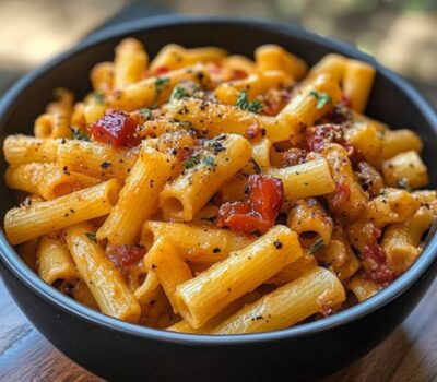 Exquisita Pasta Cremosa con Pimientos Asados