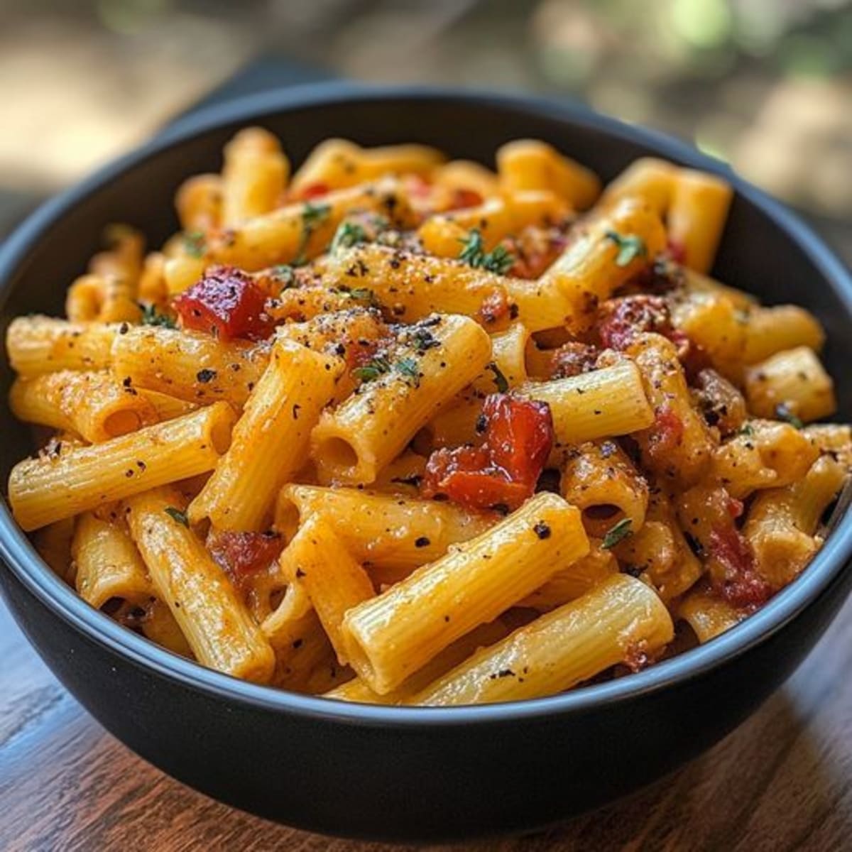 Pasta cremosa al pimiento.