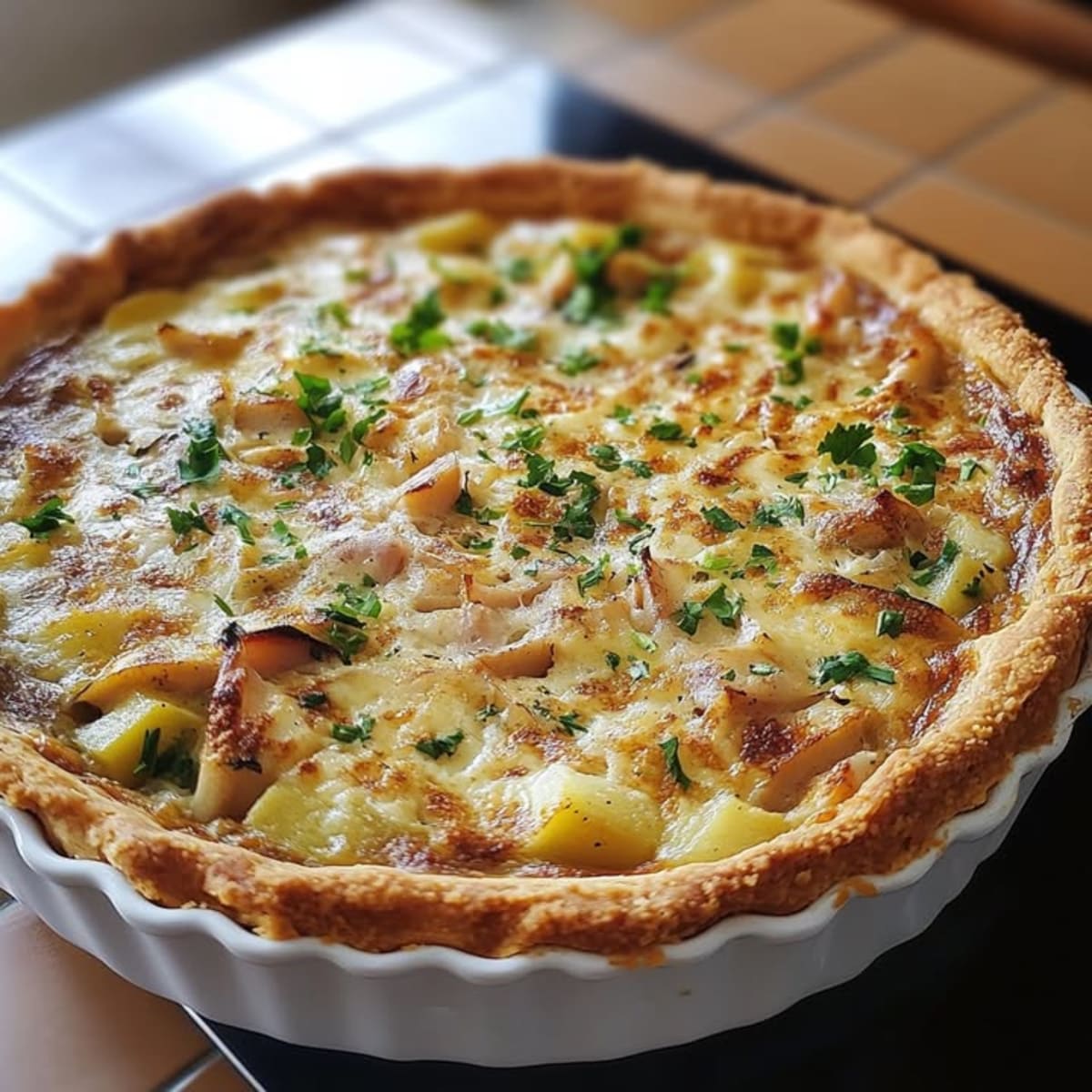 Quiche Puerros Atún Mostaza