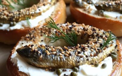 Receta Irresistible: Bagels con Sardinas, Queso Crema y Alcaparras para un Desayuno Poderoso