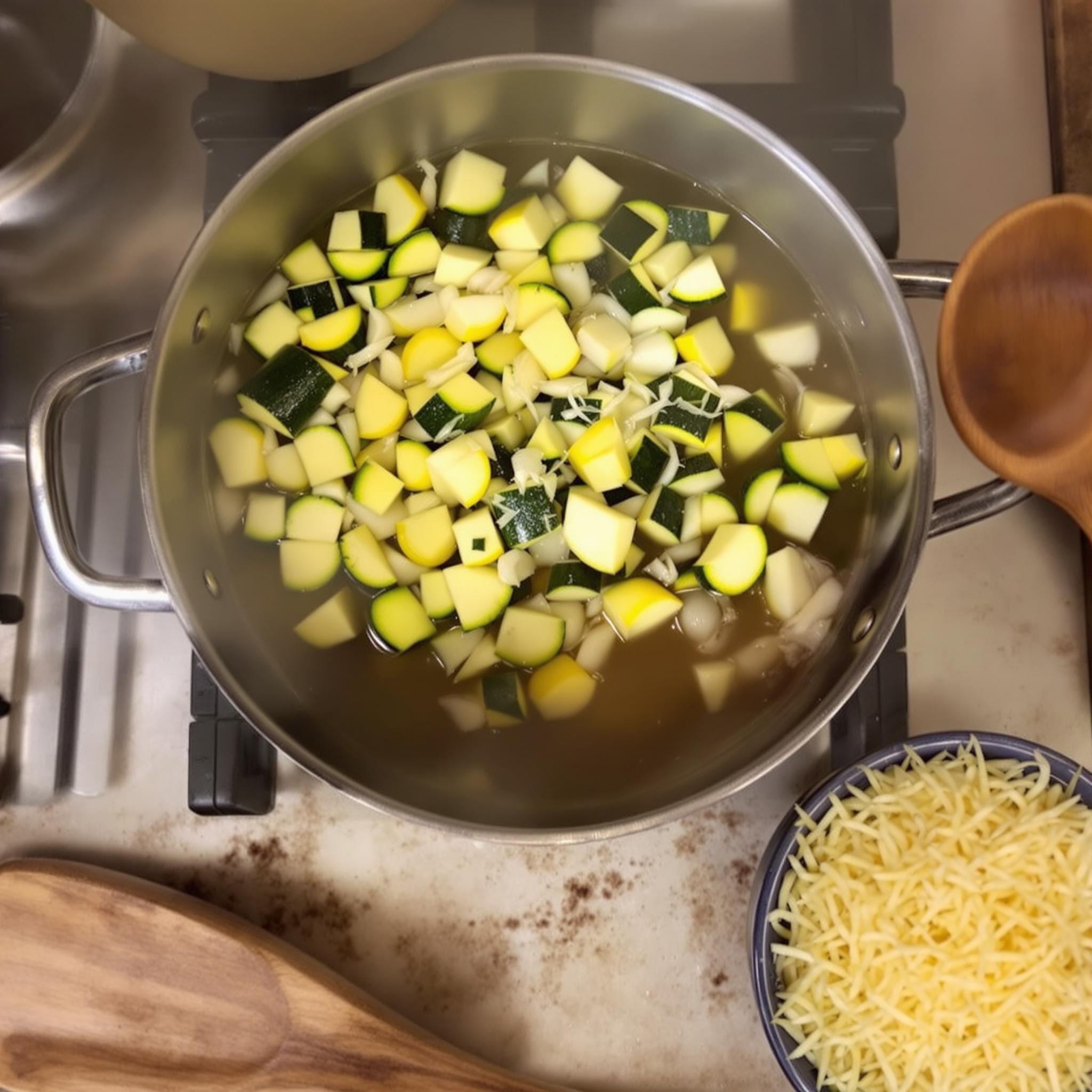 Crema de calabacín con queso parmesano