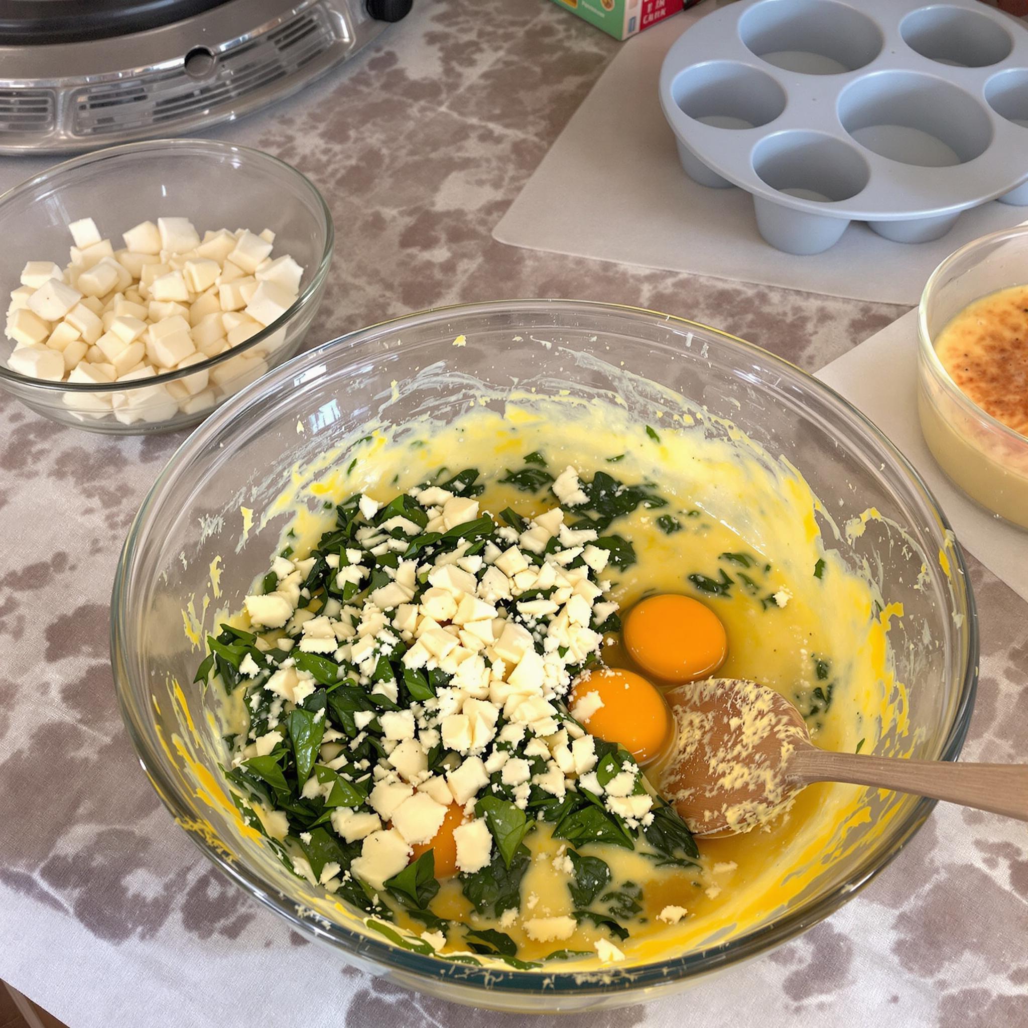 Flan de espinacas y queso de cabra