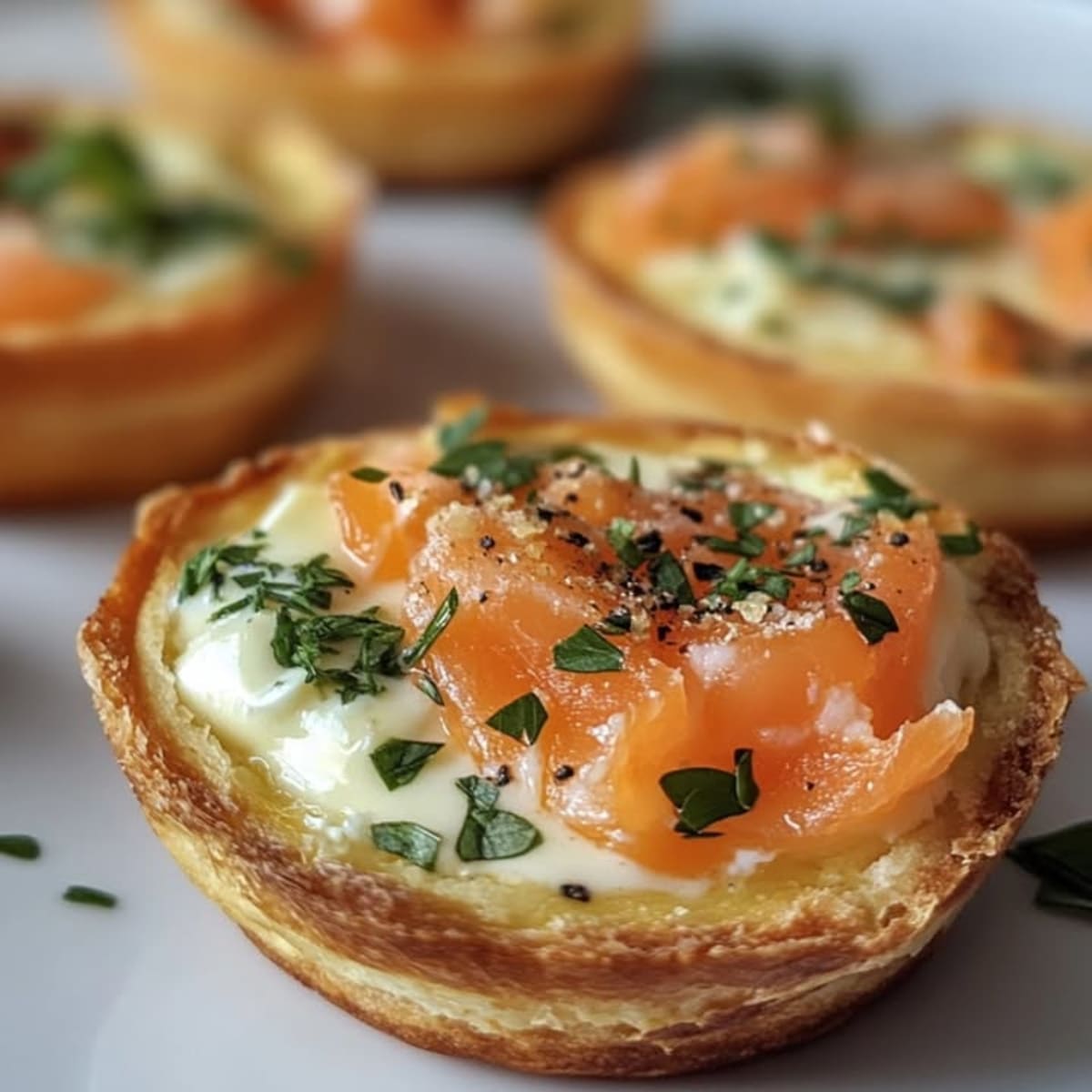 Mini quiches saumon fresco.