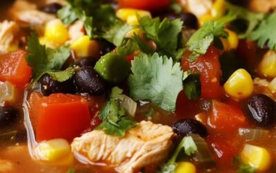 Receta Irresistible: Sopa Tex-Mex de Pollo y Frijoles Negros, ¡Explosión de Sabores!