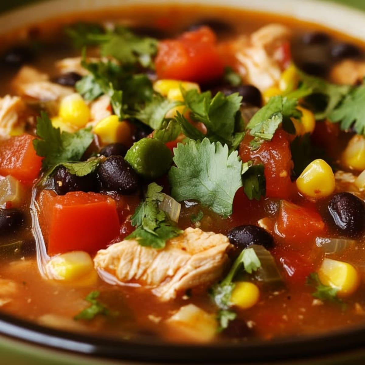 Sopa Tex-Mex Pollo Frijoles