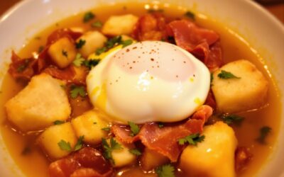 Sopa castellana con jamón y huevo: un piacere spagnolo!