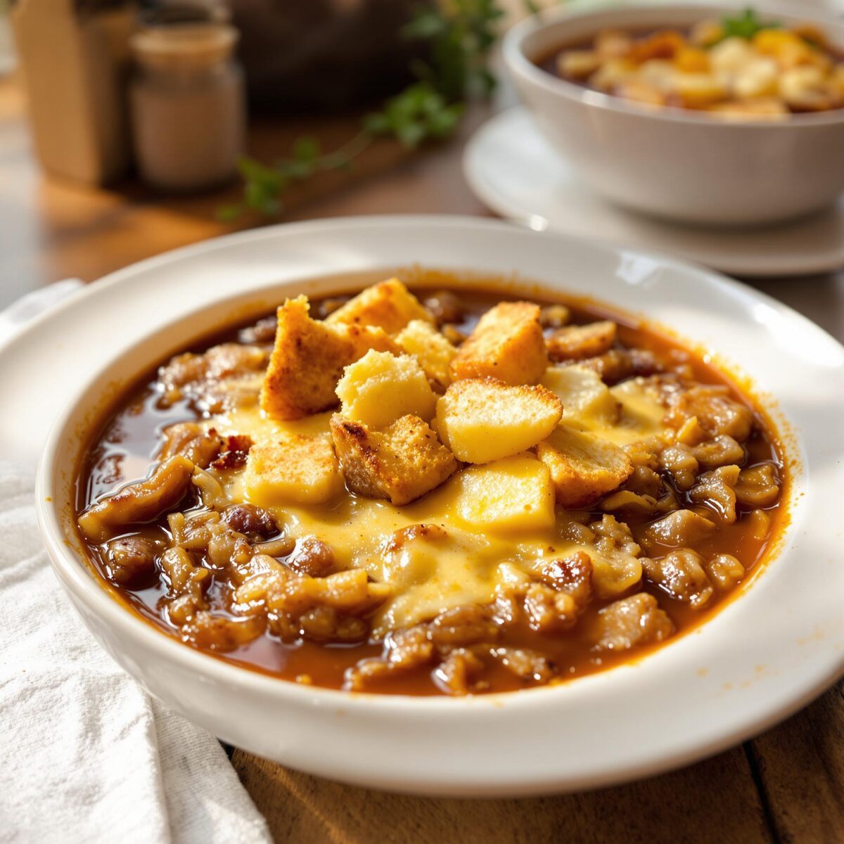 Sopa de cebolla gratinada