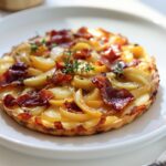 Tarta salada de puerros y bacon