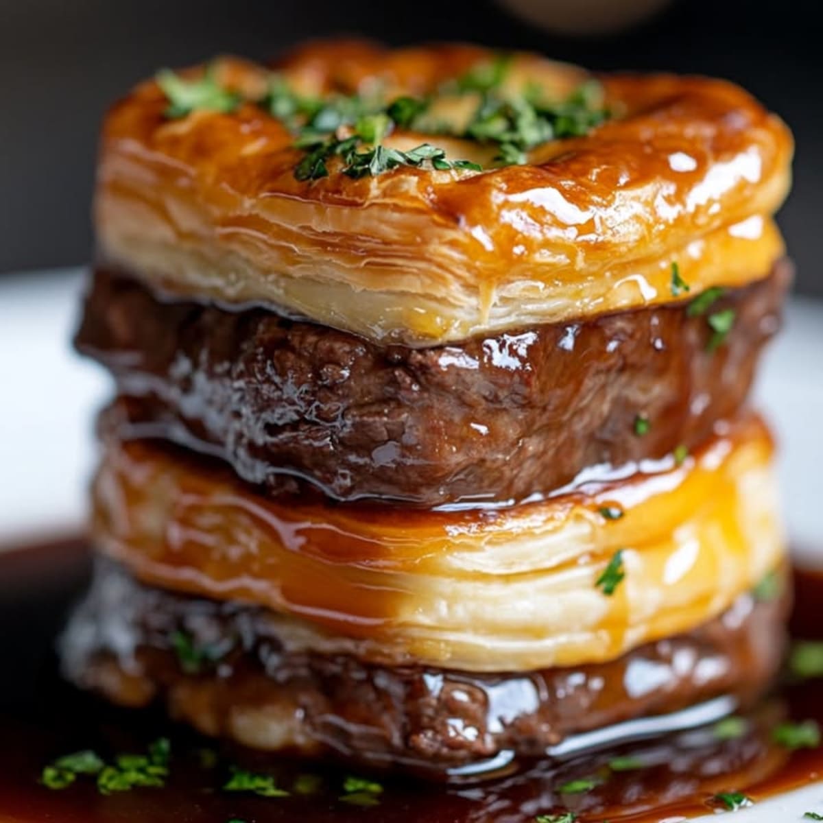 Vol-au-vent boeuf fondue.