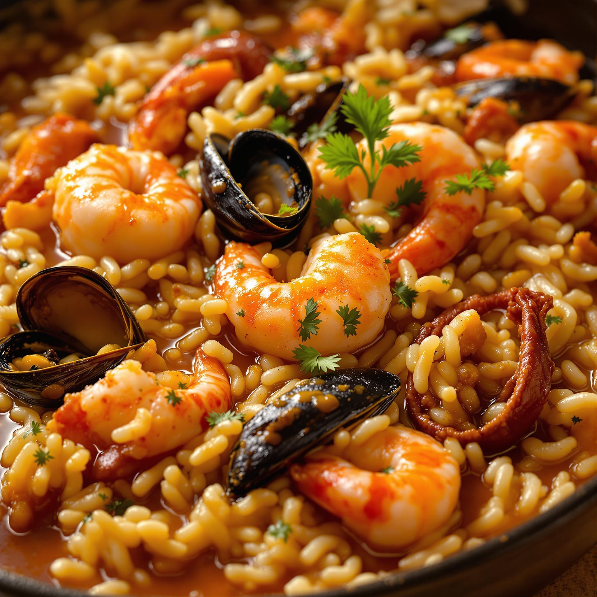 Cazuela de mariscos con arroz