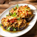 Berenjenas rellenas de carne gratinadas