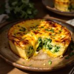 Clafoutis de brócoli y queso cheddar