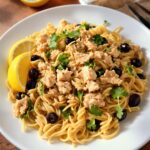 Ensalada de pasta con atún y aceitunas