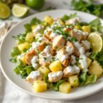 Ensalada de pollo con piña y yogur